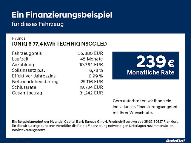 Hyundai IONIQ 6 77,4 kWh 2WD TECHNIQ NSCC LED